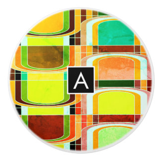 Colourful Funky Retro Inspired Ceramic Knob