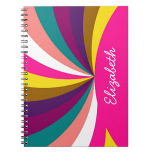 Colourful Funky Stripes Pattern Notebook
