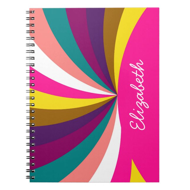 Colourful Funky Stripes Pattern Notebook (Front)