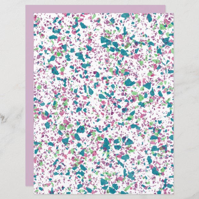 Colourful Funky Terrazzo Art Scrapbook Paper (Front/Back)