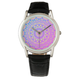 Colourful Funky Trippy Vibrant Jewel Tone Mandala Watch