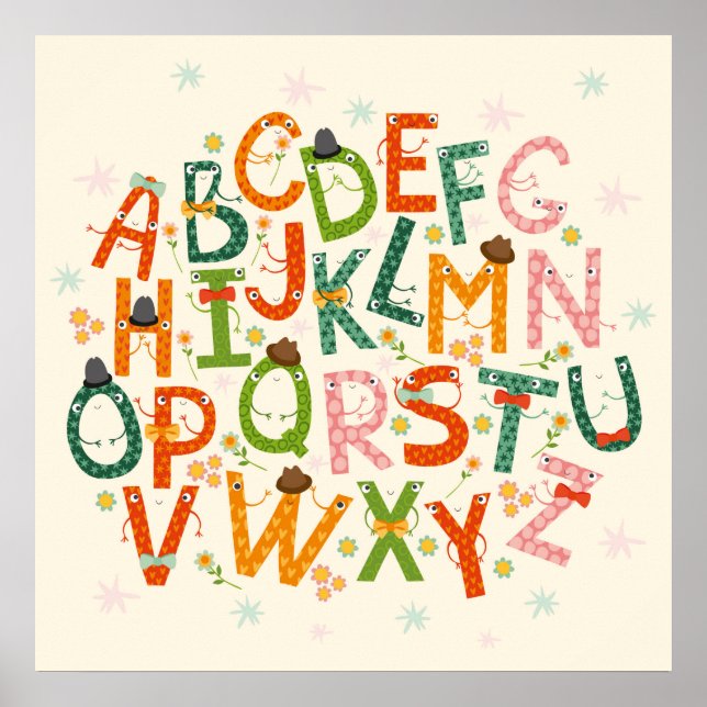 Colourful funny alphabet letters poster (Front)