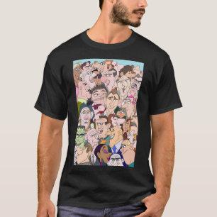 Colourful Funny Cartoon Characters T-Shirt