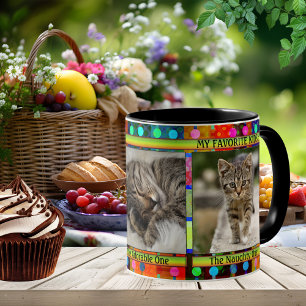 Colourful Funny Cat Mum Photo  Mug
