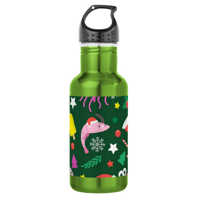 colourful funny christmas pattern 532 ml water bottle (Front)