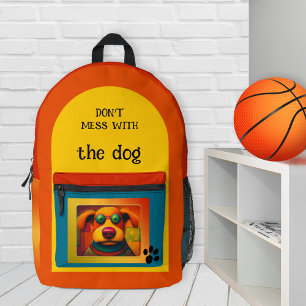 Colourful Funny Dog Photo Back To School  Printed Backpack