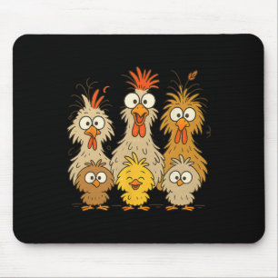 Colourful Funny Eagerlys Chicken Art Crazy Chicken Mouse Pad