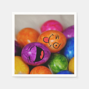 Colourful Funny Easter Eggs Napkin