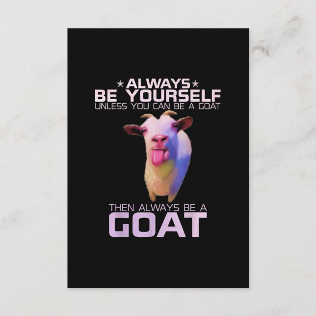 Colourful Funny Goat Gift Enclosure Card (Front)