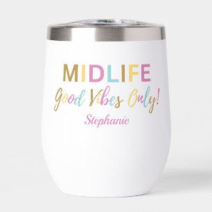 Colourful Funny Midlife Good Vibes 50th Birthday