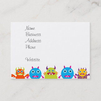Colourful Funny Monster Party Creatures Bash Business Card