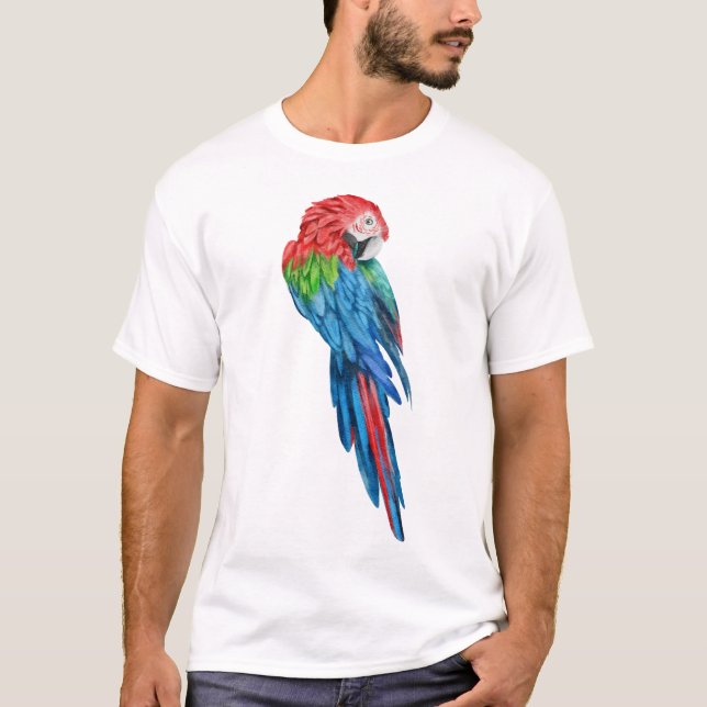 Colourful Funny Parrot T-Shirt | Tropical Bird Lov (Front)