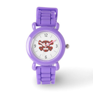 Colourful funny skull watch