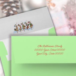 Colourful Funny Stomping Herd of Reindeers Envelope