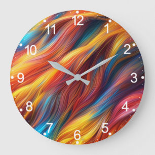 Colourful Fur Texture Background-68454 Large Clock