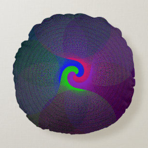 Colourful Fused Centre Geometric Round Pillow