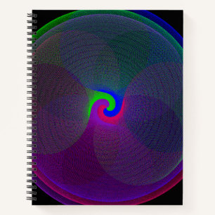 Colourful Fused Centre Geometric Spiral Notebook