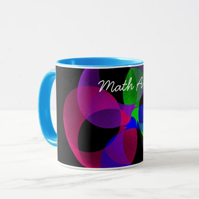 Colourful Fusion Geometric Math Art Coffee Mug (Front Left)