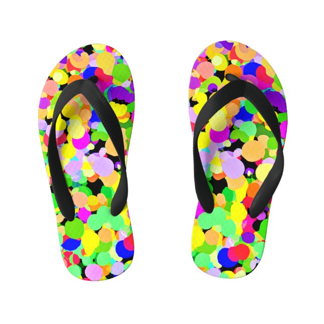 Colourful Fusion Pattern Design Kid's Jandals (Footbed)