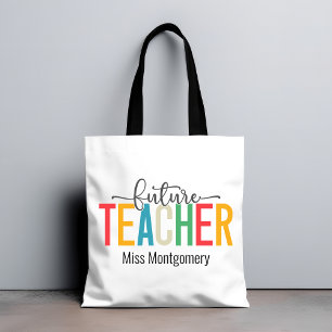 Colourful Future Teacher Gift Tote Bag