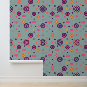 Colourful Futuristic Geometric Pattern Wallpaper