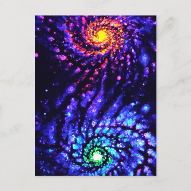 Colourful galaxies  postcard (Front)