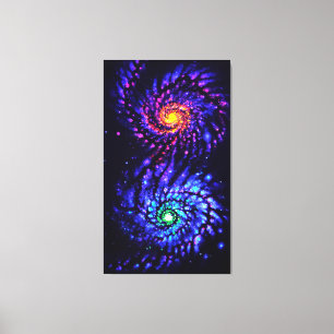 Colourful galaxies poster canvas print