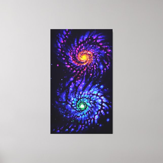 Colourful galaxies poster canvas print (Front)