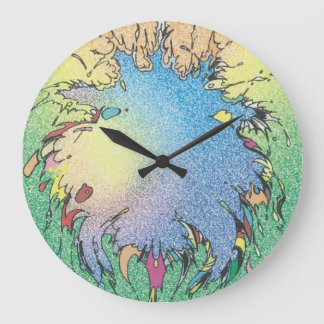 Colourful Galaxy Artwork Large Clock