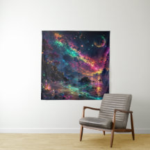 Colourful Galaxy Neon Space Rainbow Nebula Art
