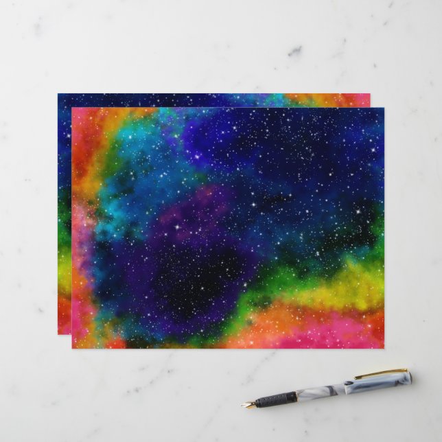 Colourful Galaxy Paper (Front/Back In Situ)