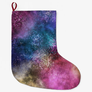 Colourful Galaxy Pattern Large Christmas Stocking