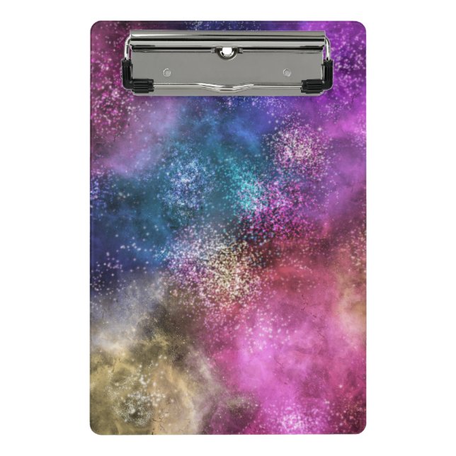 Colourful Galaxy Pattern Mini Clipboard (Front)