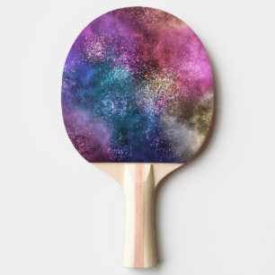 Colourful Galaxy Pattern Ping Pong Paddle
