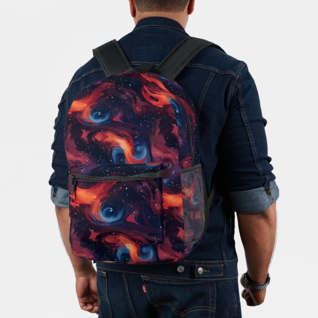 Colourful Galaxy Pattern Printed Backpack (Insitu (Model))
