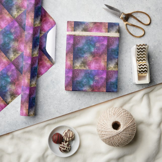 Colourful Galaxy Pattern Wrapping Paper (Crafts)