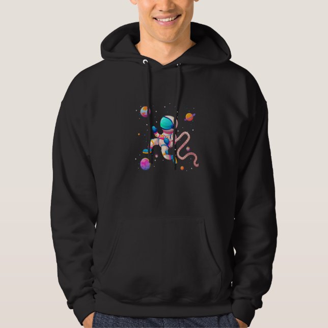 Colourful Galaxy Planets with Cute Astronaut Hoodie (Front)