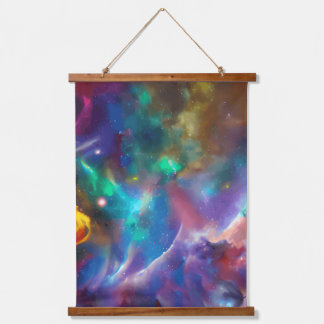 colourful galaxy portrait hanging tapestry
