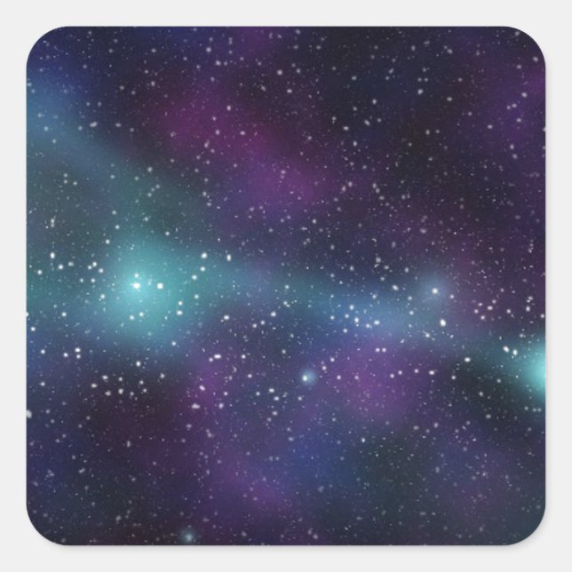 Colourful galaxy space square sticker (Front)
