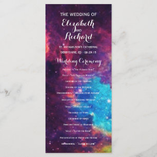Colourful Galaxy Wedding Programs Programme