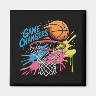 Colourful Game Changers Basketball Tie Dye Colour  Magnet