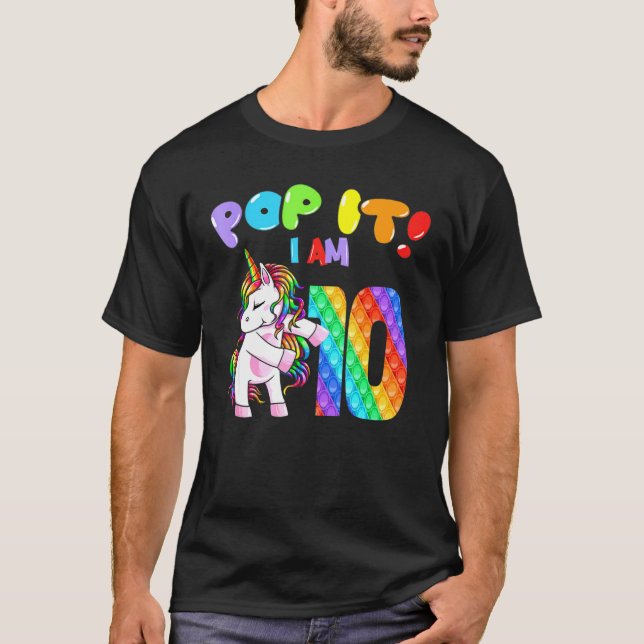 Colourful Gameboard 10th Fidget Pop It Birthday Gi T-Shirt (Front)
