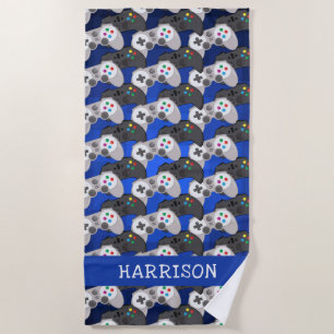 Colourful Gamer   Name Beach Towel