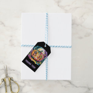 Colourful Gamer Pumpkin Halloween Bash  Gift Tags