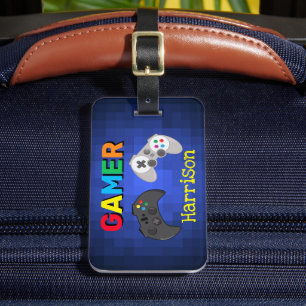Colourful Gamer Video Game Personalised Luggage Tag