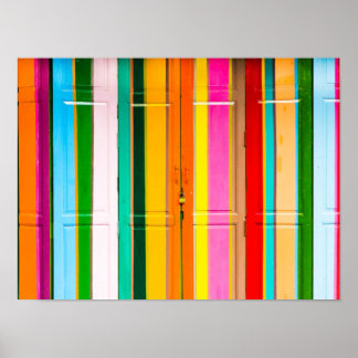 Colourful garage doors poster