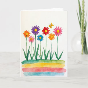 Colourful Garden Birthday Card