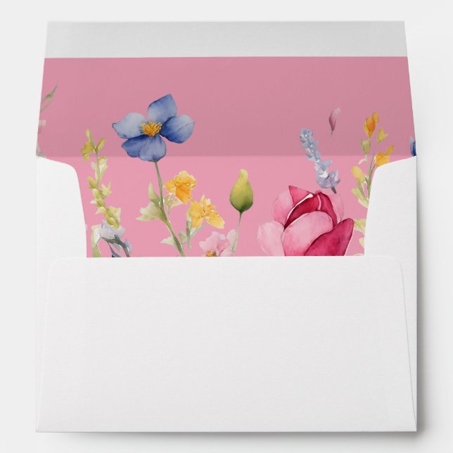 Colourful Garden Boho Wildflower Envelope (Back (Bottom))