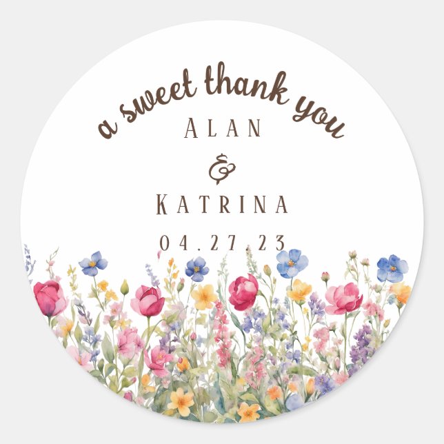 Colourful Garden Boho Wildflower Sticker (Front)