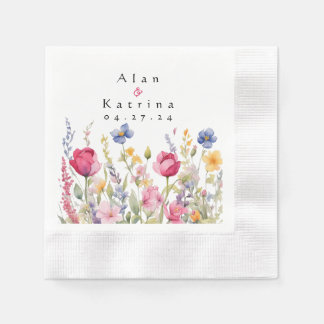 Colourful Garden Boho Wildflowers Napkin